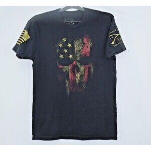 Grunt Style Shirt Mens S Black Flag Skull Graphic Crew Neck Tagless Patriotic